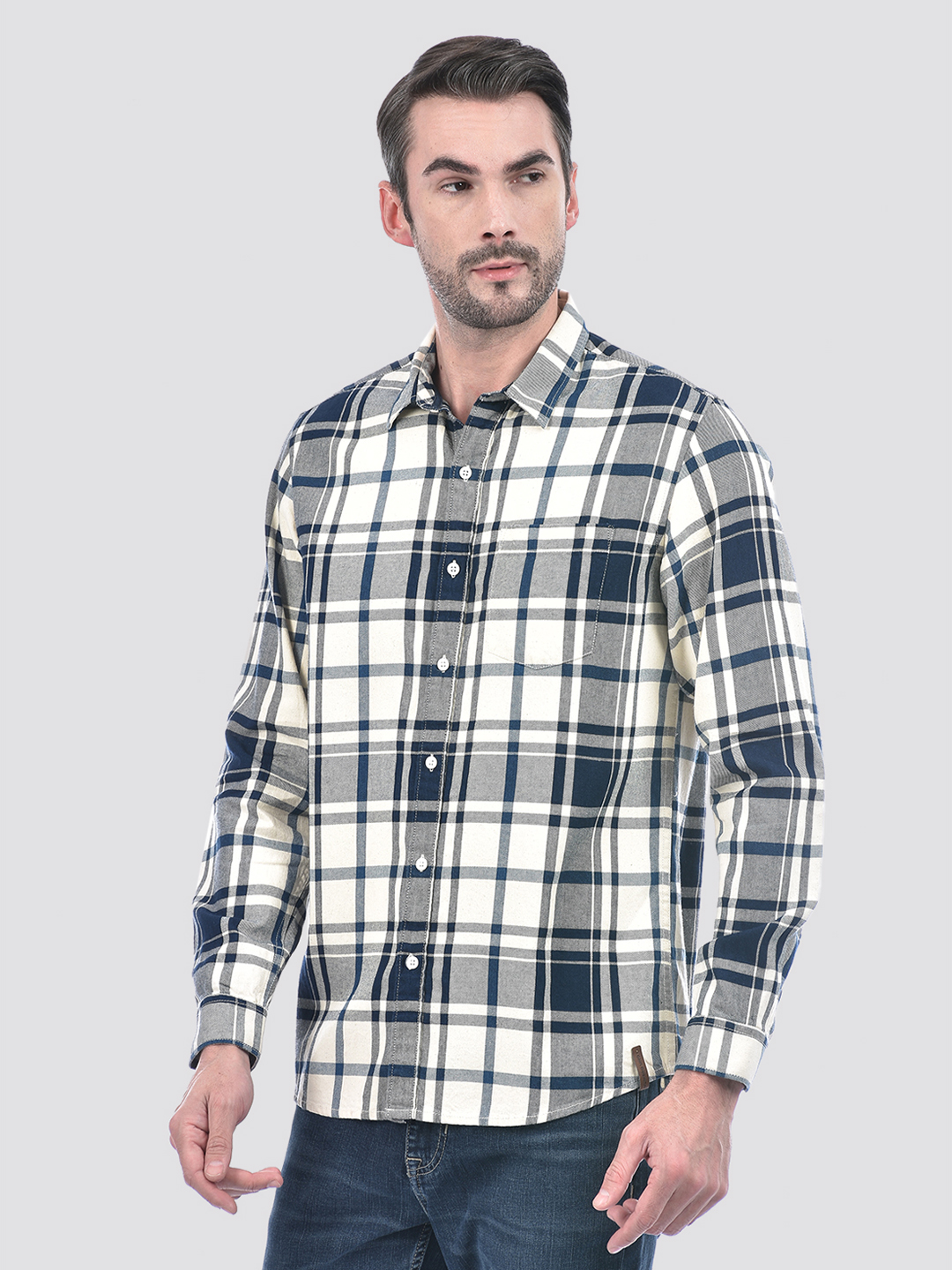 Numero Uno Men Checkered Blue Shirt